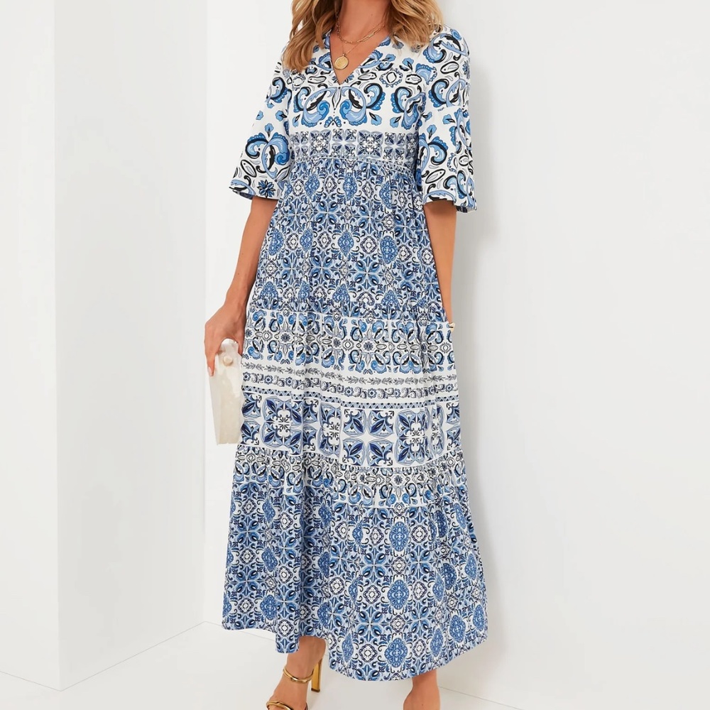 Tuckernuck Majolica Tile Maxi Dress